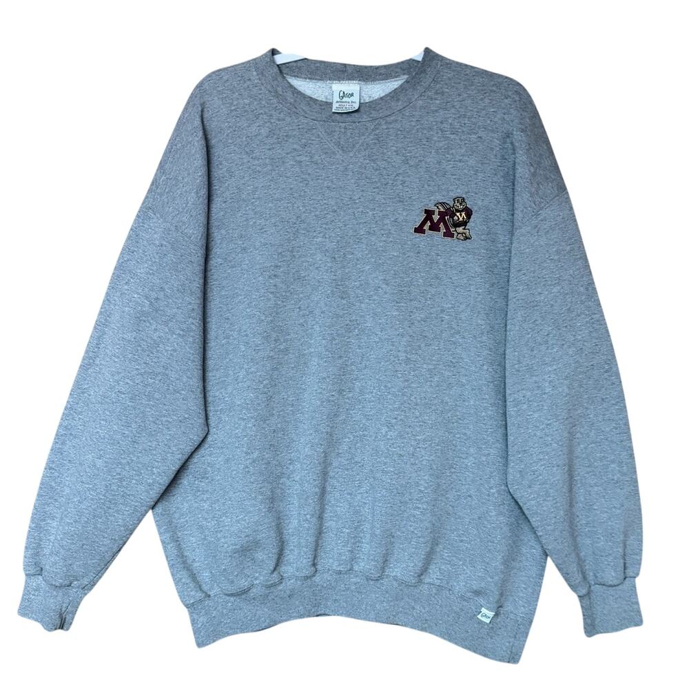 Vintage 90s Minnesota Golden Gophers Crewneck Sweatshirt USA Gator Athletics XXL
